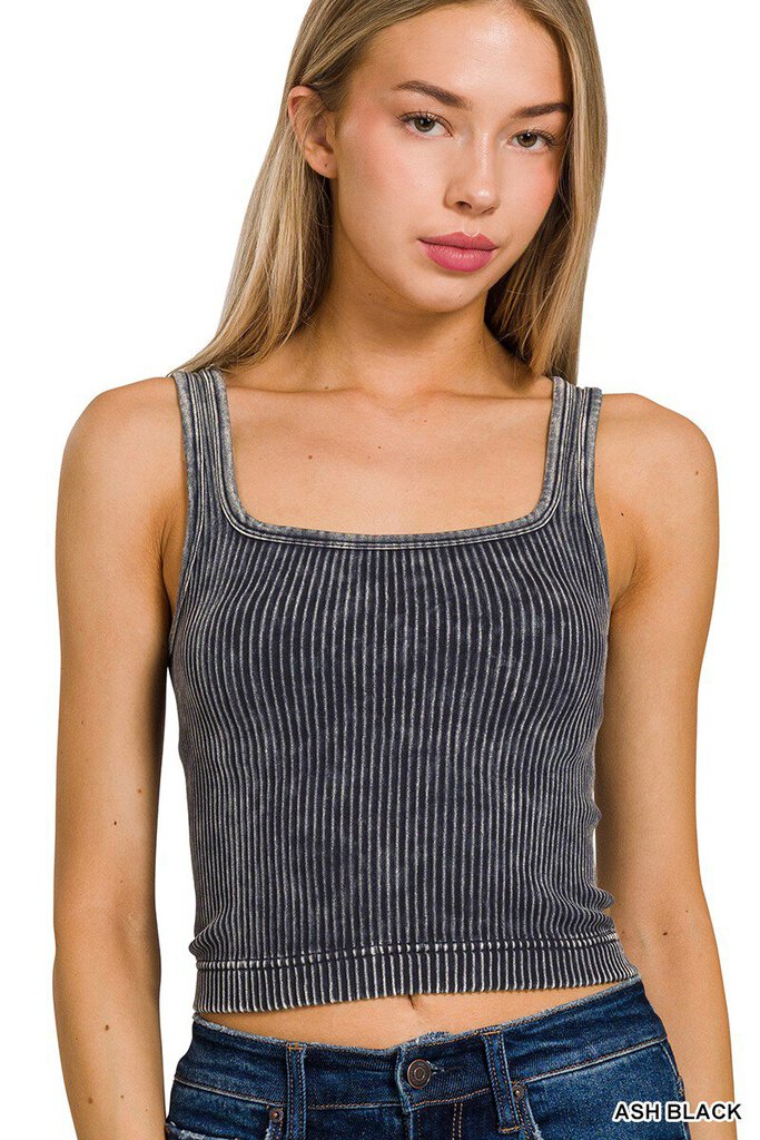 2 Way Neckline Tank Black