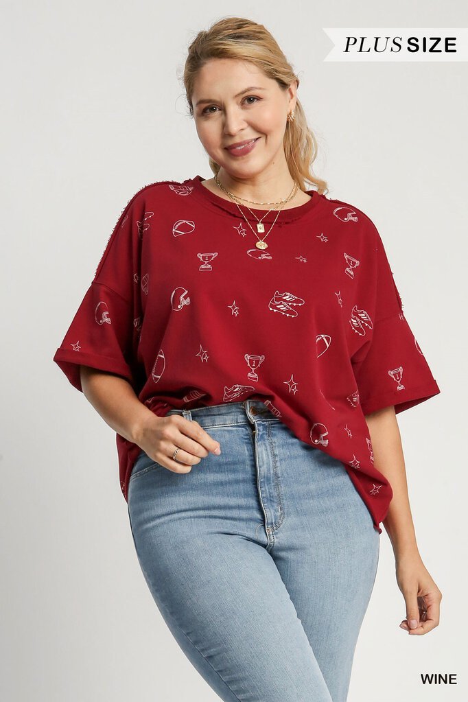 Curvy Gameday Top Wine