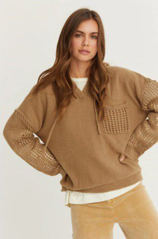 Crocheted Sleeve Pullover