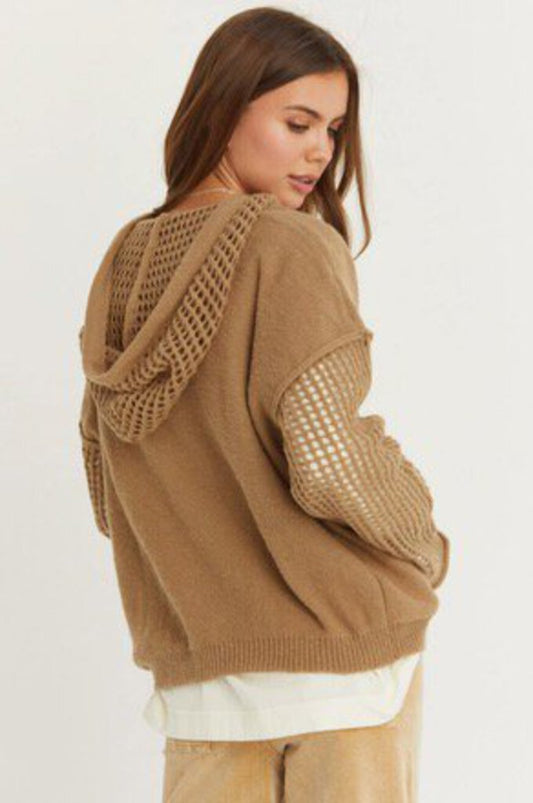 Crocheted Sleeve Pullover