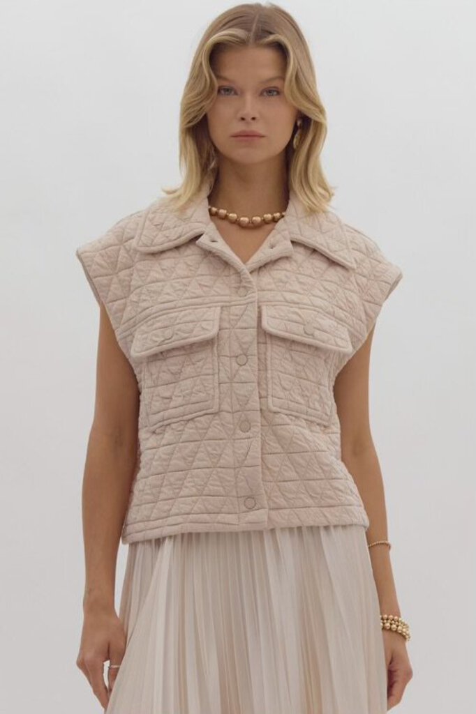 Ecru Quilted Vest