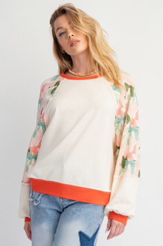 Ribbon LS Printed Top