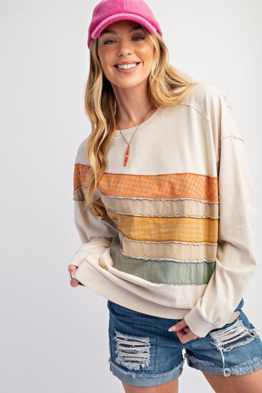 Color Mix Stripe LS Top