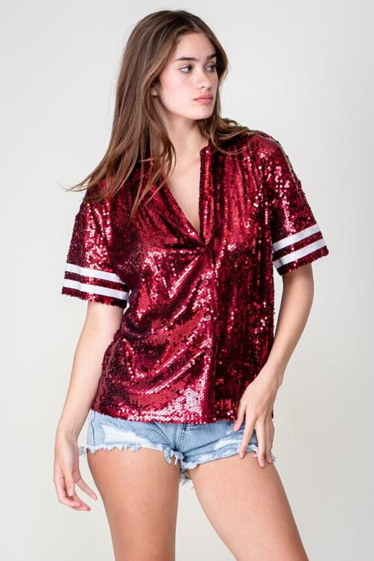 Sequin Game Day Top