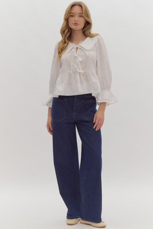 Front Pocket Wide Leg Pants