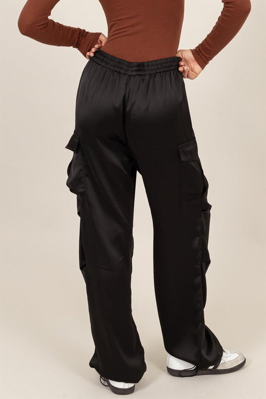 Black Cargo Pocket Pants