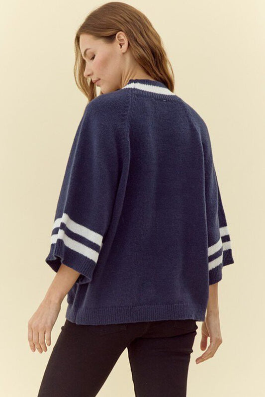 Navy Varsity Sweater