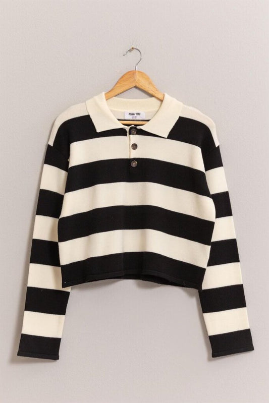 Sweater Top - Black/Cream