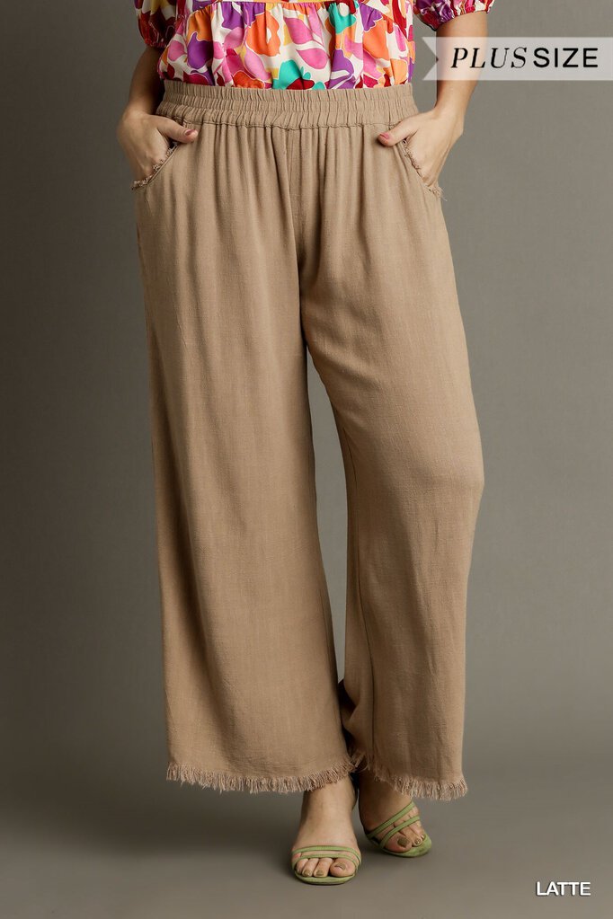 Curvy Latte Linen Pants