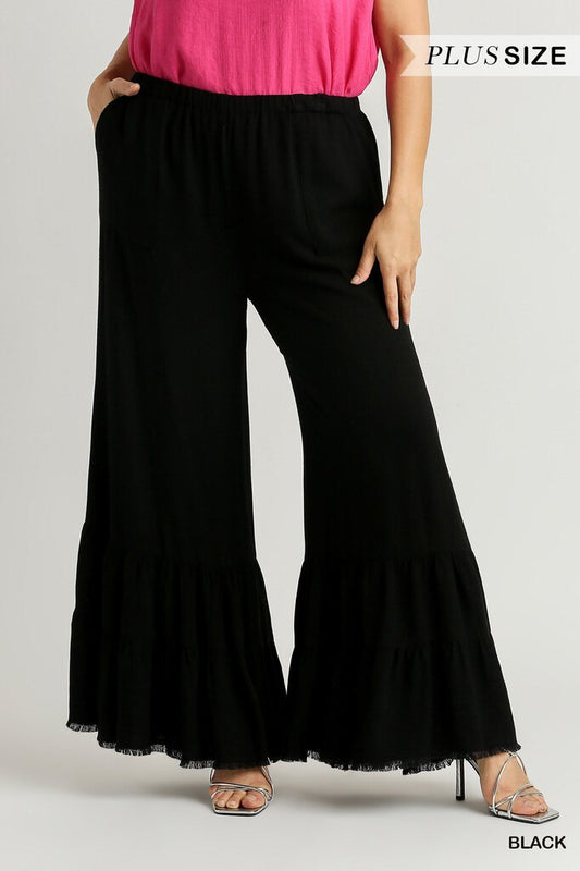 Curvy Black Linen Pants