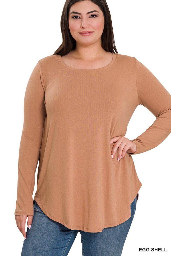 LS Round Neck Top EGG SHELL