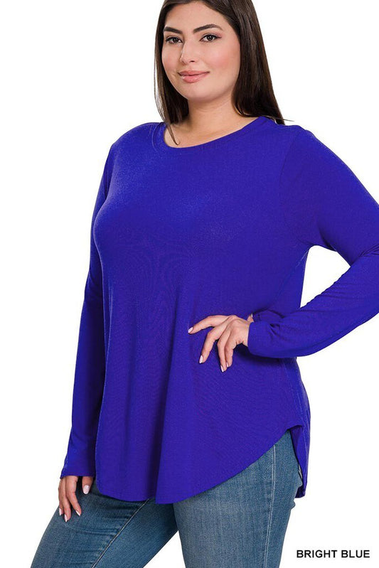 LS Round Neck Top BRIGHT BLUE