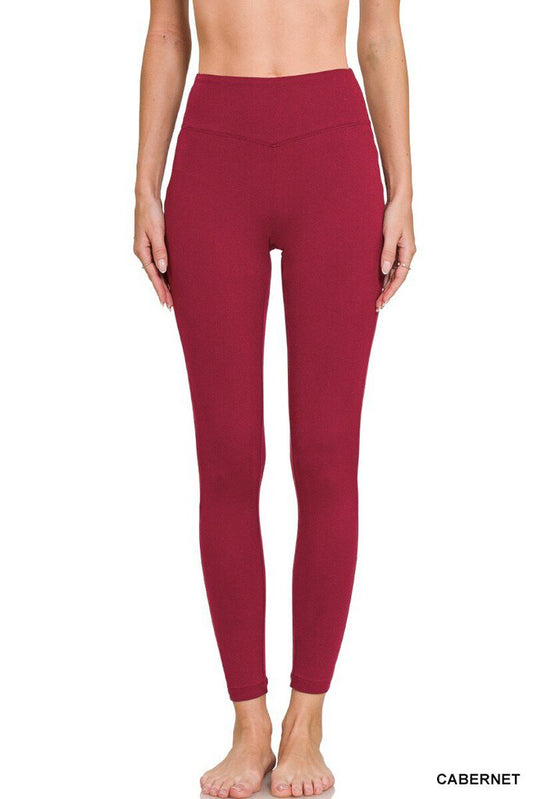 Microfiber Full Length Leggings CABERNET