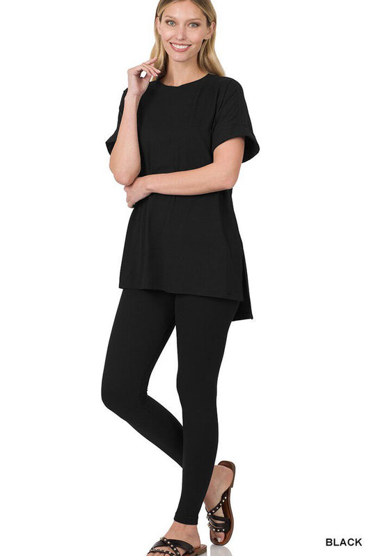 Microfiber Loungewear Set BLACK