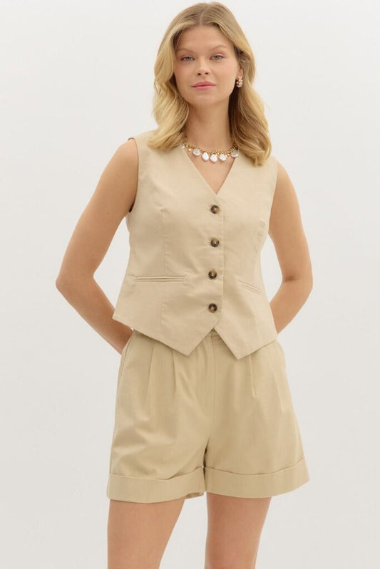 Cotton/Linen Vest Set