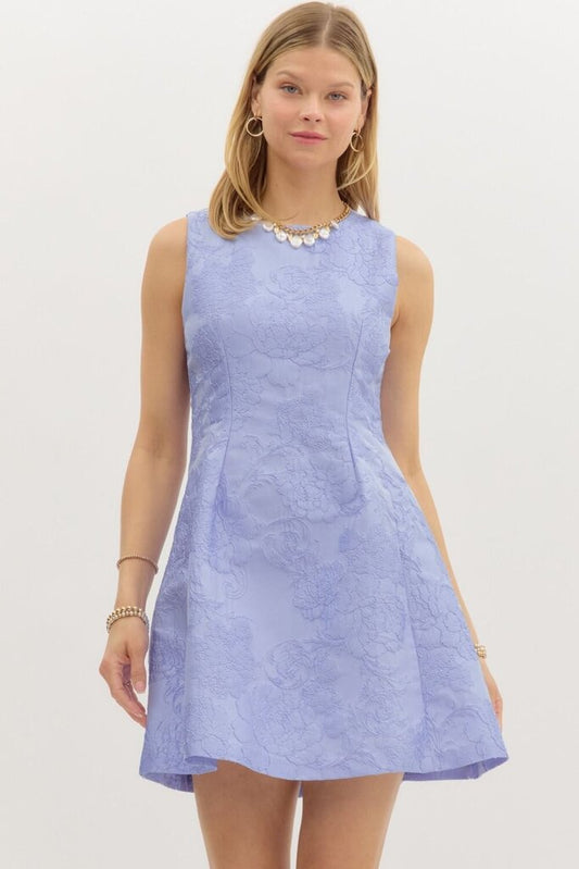 Jacquard Sleeveless Mini Dress