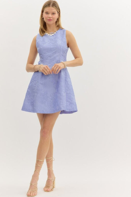 Jacquard Sleeveless Mini Dress