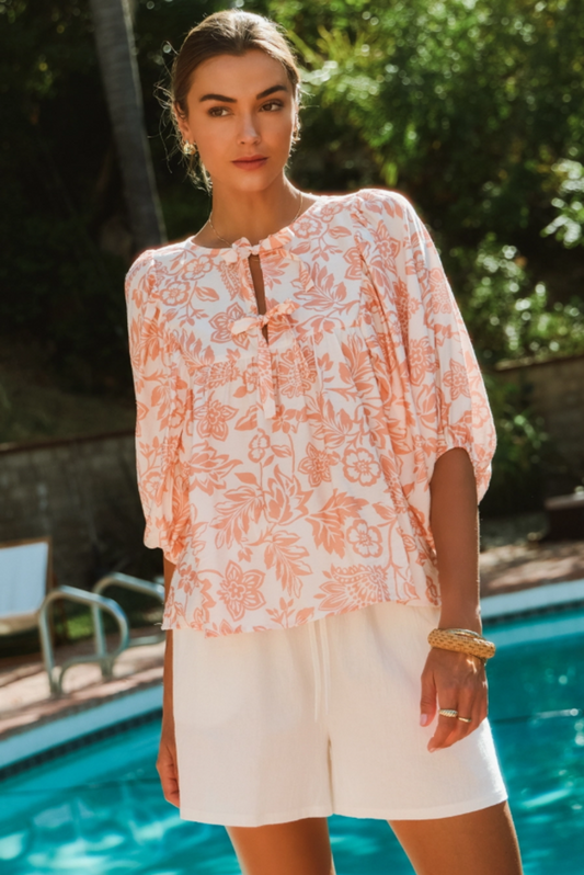 Peach Wave Boho Blouse