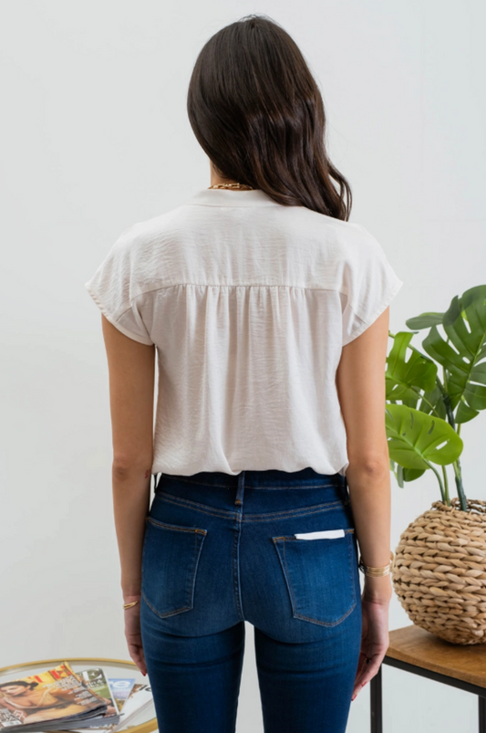 Champagne Button Blouse