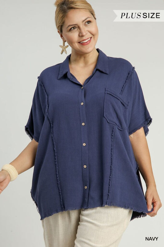 Linen Boxy Cut Top