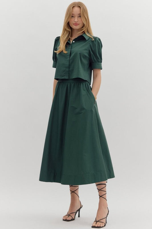 Skirt & Button Down Set