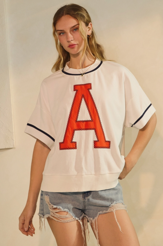Embroidered Oversized AU Gameday Top