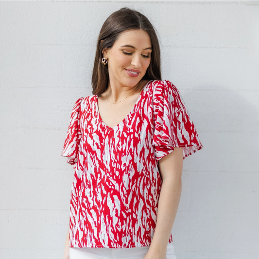 Crimson Paisley Top