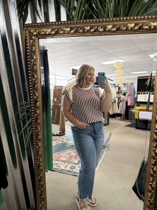Textured Sleeveless Knit Top