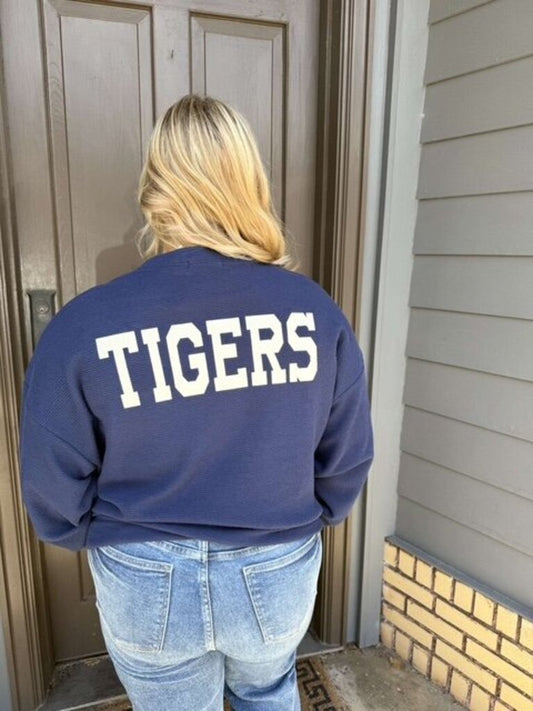 Navy Pullover w/ Tiger Paw Top