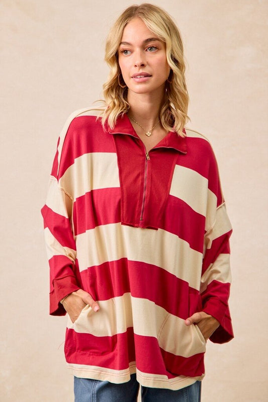CRIMSON Gameday Striped Jersey Top