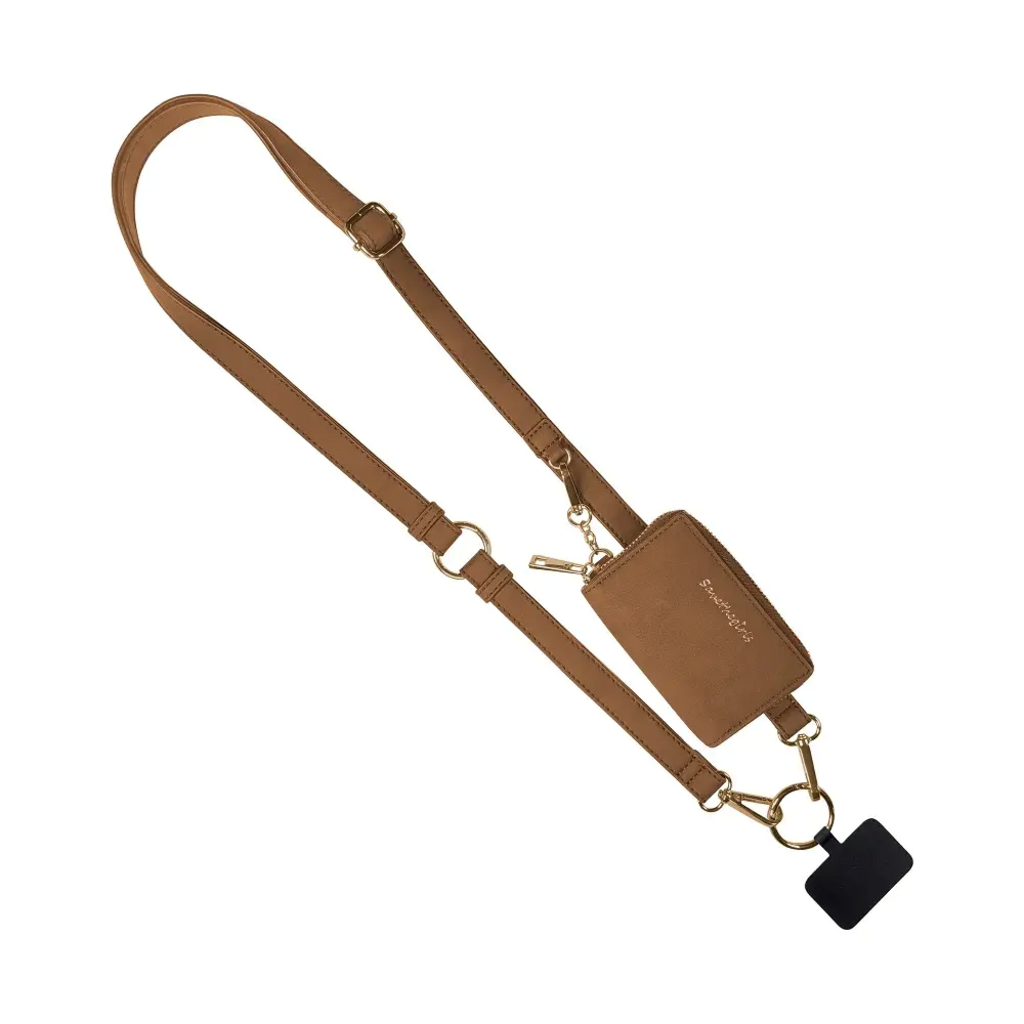 Clip & Go Strap with pouch leather- Brown