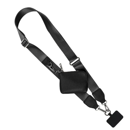 Clip & Go Strap with Zippered pouch Solid- Black