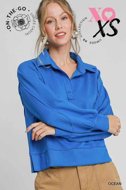 Loose Fit Polo Sweatshirt