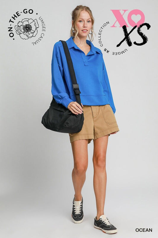 Loose Fit Polo Sweatshirt