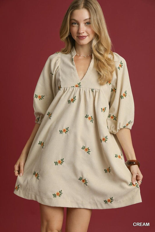 Sunflower Corduroy Dress