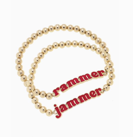 Crimson Tide Slogan Bead Bracelet (set of two)