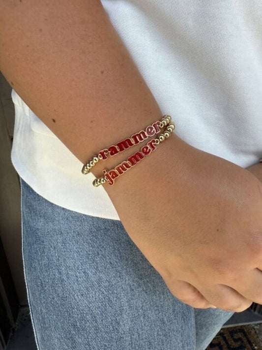 Crimson Tide Slogan Bead Bracelet (set of two)