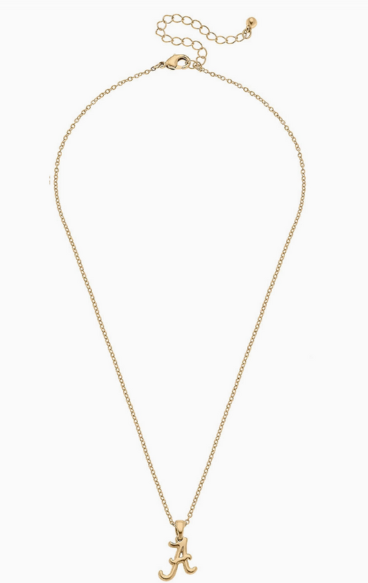 Crimson Tide 24k gold pendant necklace