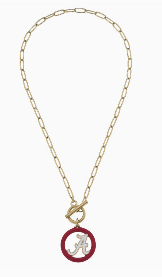 Crimson Tide Logo T-bar Necklace