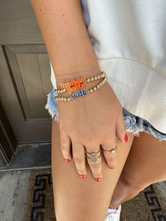 Auburn Slogan Bead Bracelet Set