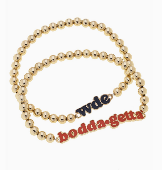 Auburn Slogan Bead Bracelet Set
