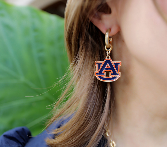Auburn Drop hoop earrings