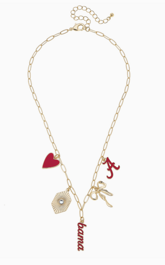 Alabama Paper Clip Charm Necklace