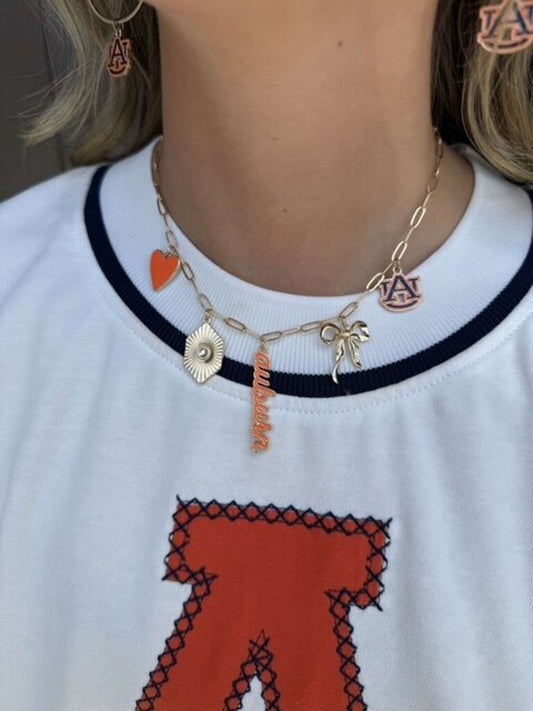 Auburn Paper Clip Necklace