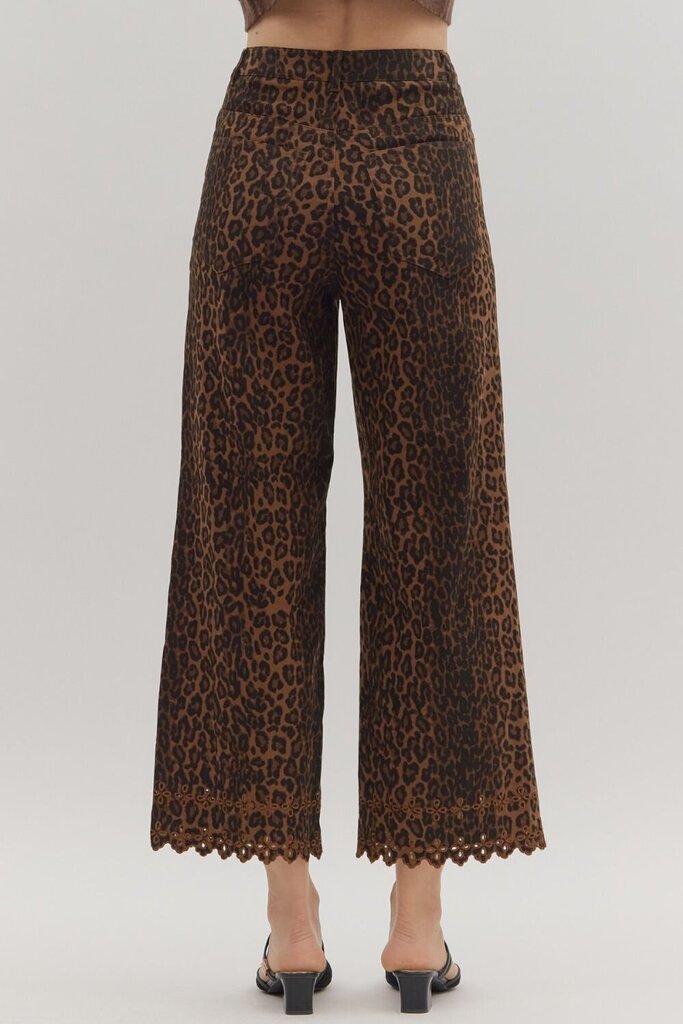 Leopard Eyelet Pants