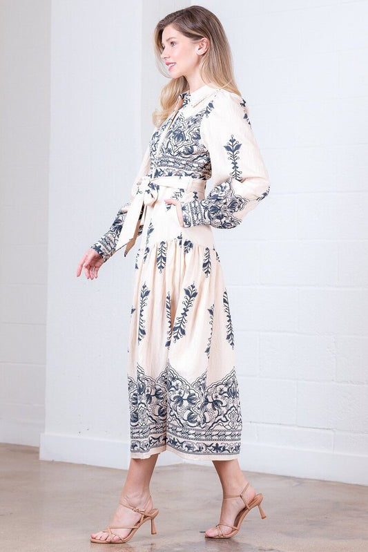 Collared Button Down Lace Detailed Dress