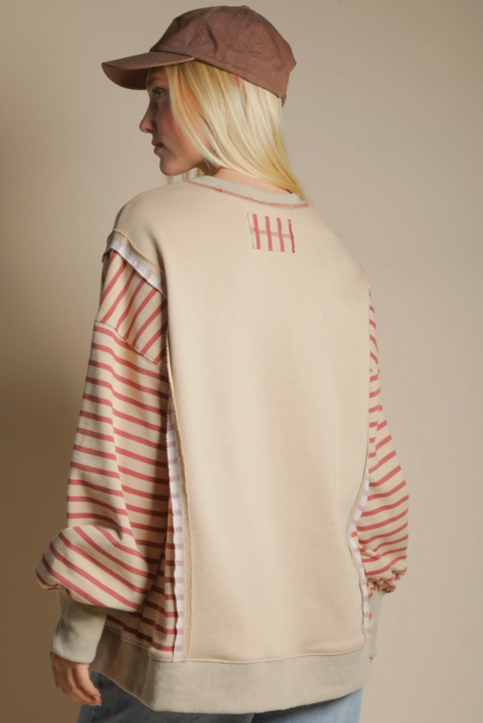 Oversized Striped Casual Knit Top