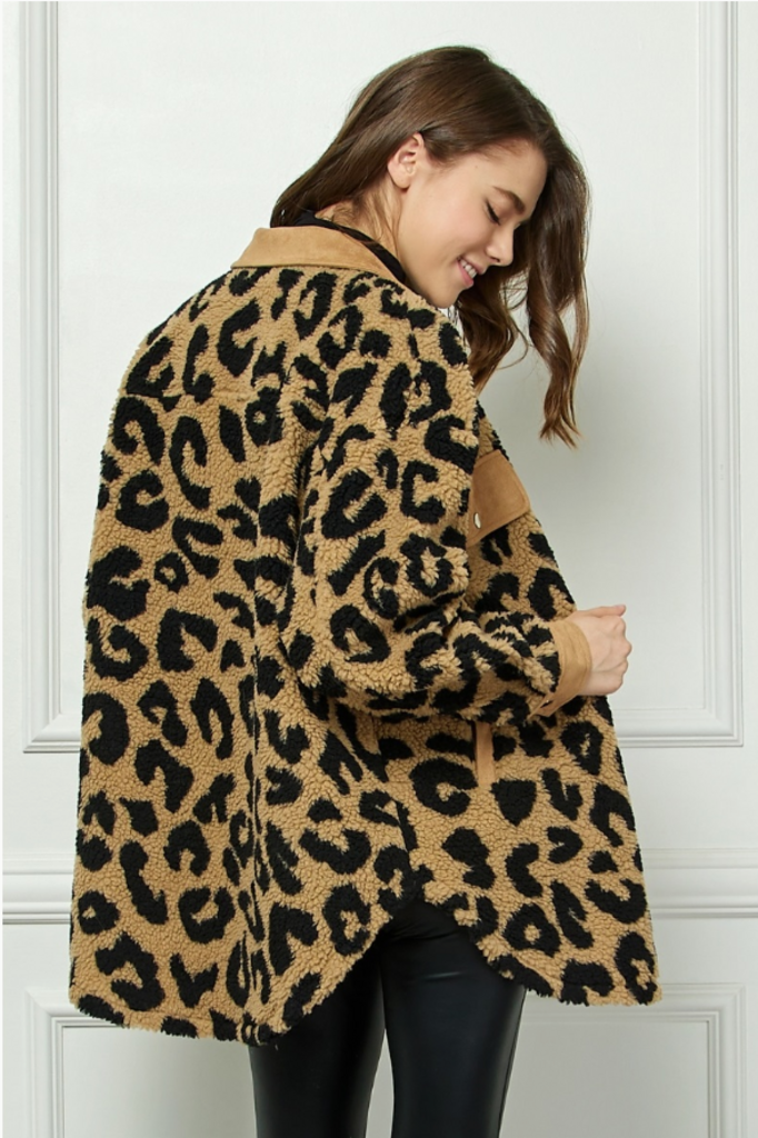 Leopard Sherpa Shacket