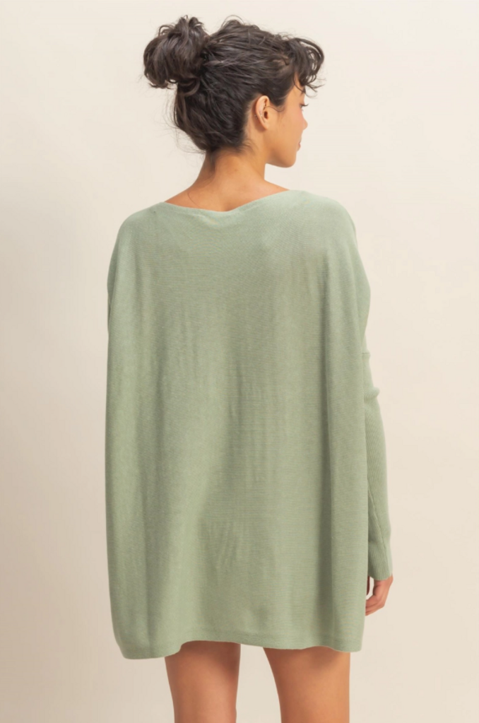 Boat Neck Batwing Slv. Sweater