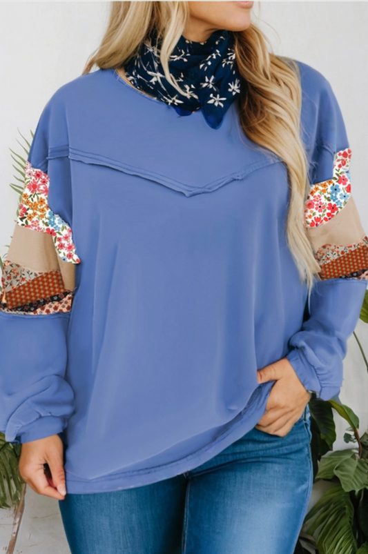 Floral Mixed Patchwork Top